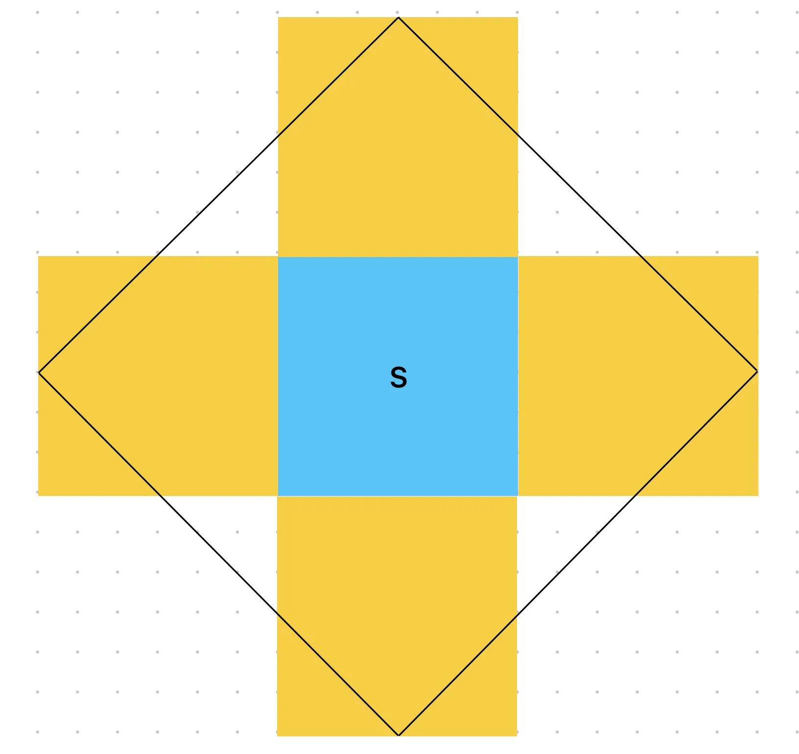 a grid showing 5 squares and a diamond