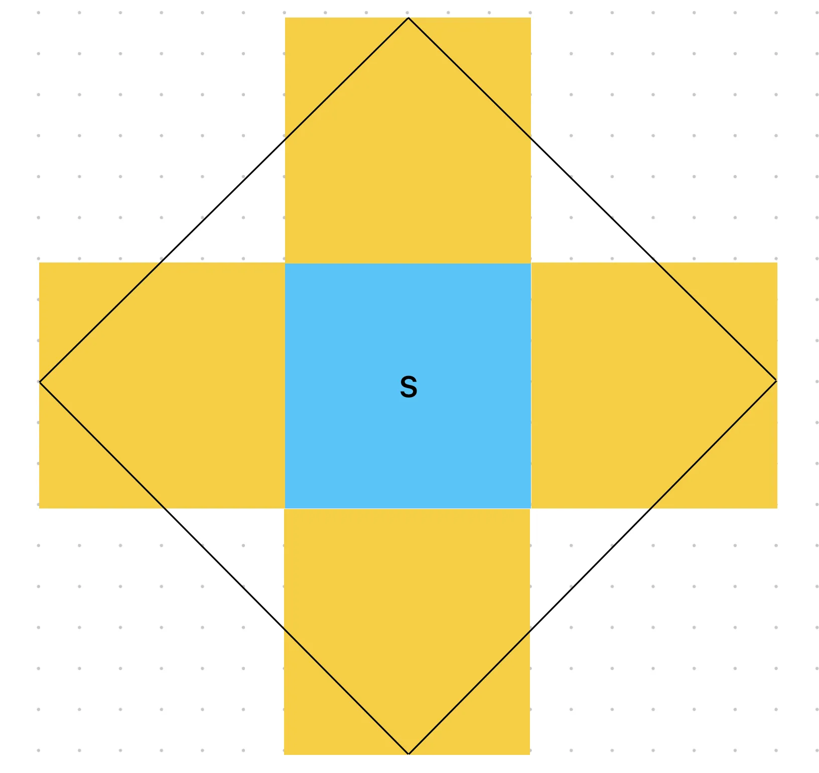 a grid showing 5 squares and a diamond
